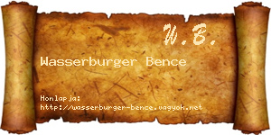 Wasserburger Bence névjegykártya